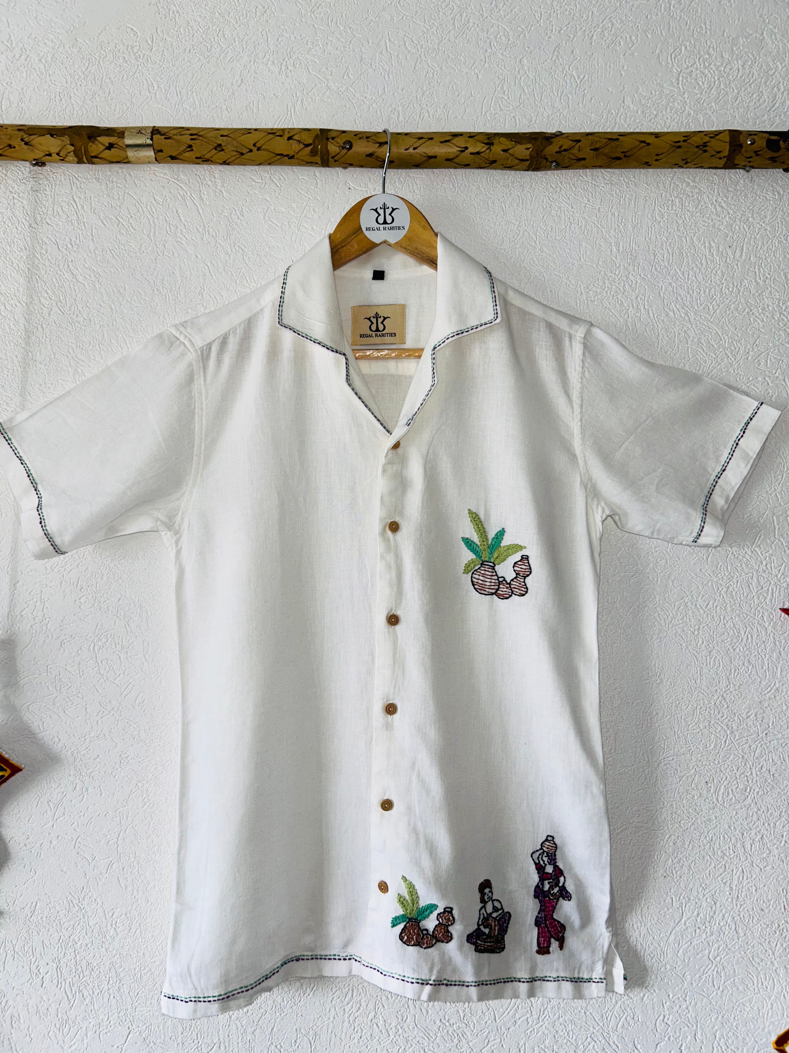 Hand Embroidered Shirt with Heritage Artisan Design