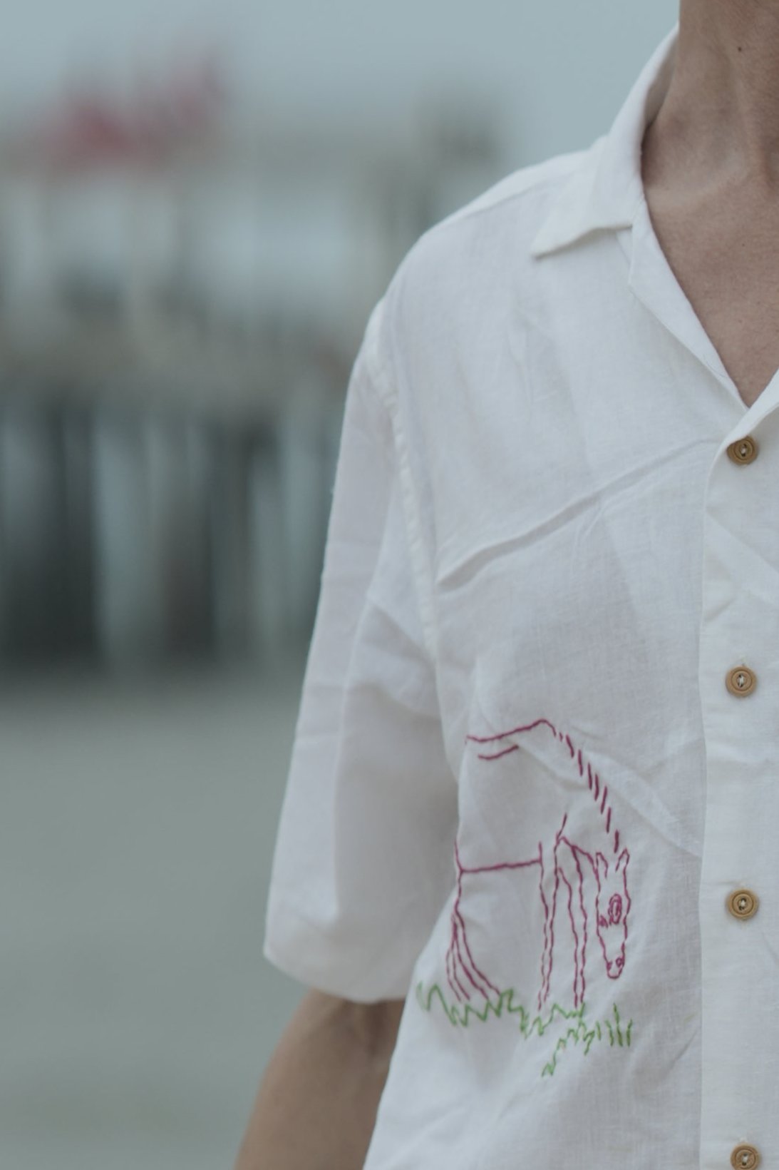 Designer men's embroidered shirts designed with Simple life - Linen