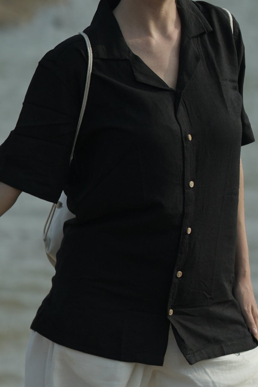 ladies black linen shirt Regal Rarities