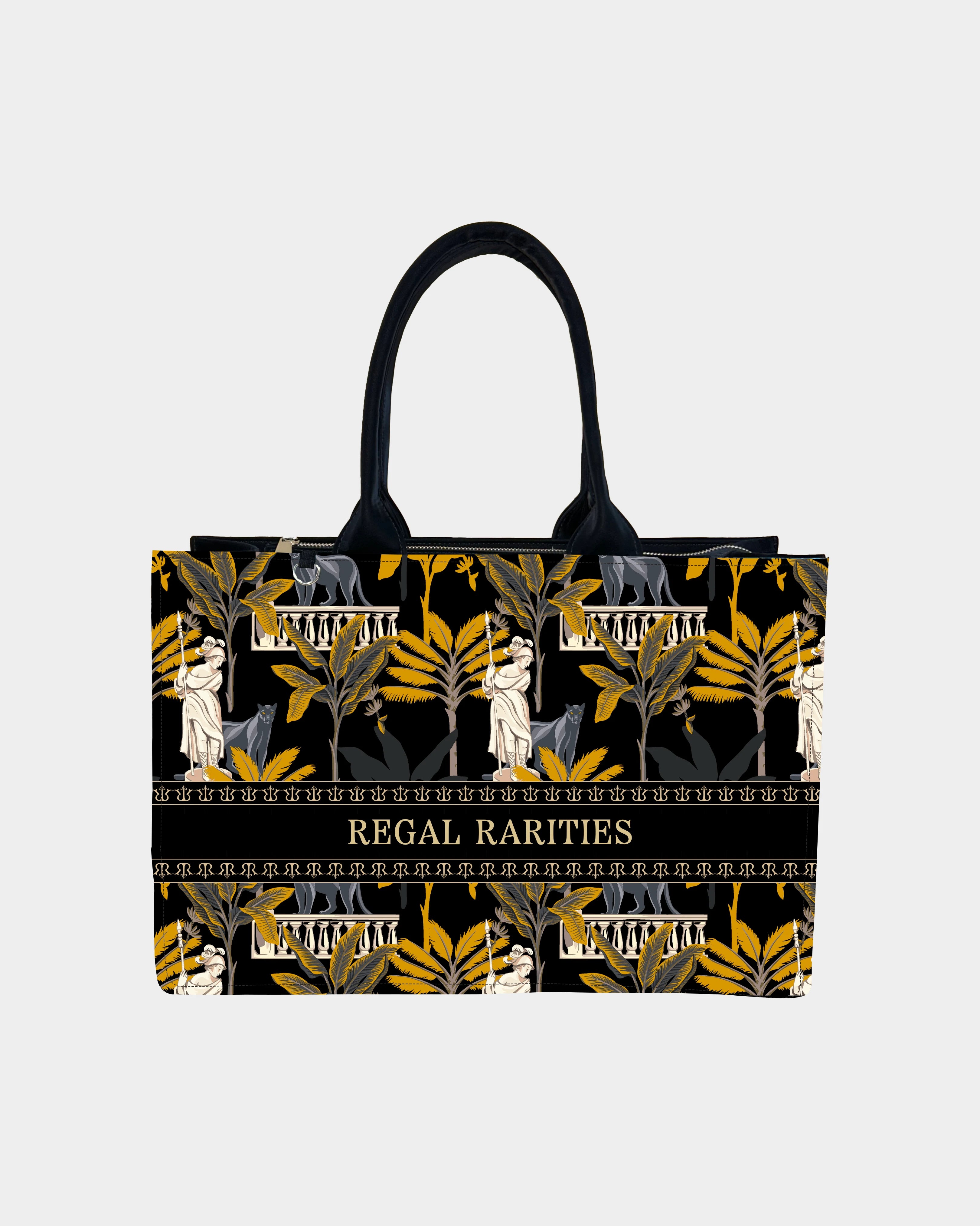 Black Panther & Palm Tree Customized Tote Bag-Sweet & Colorful Design