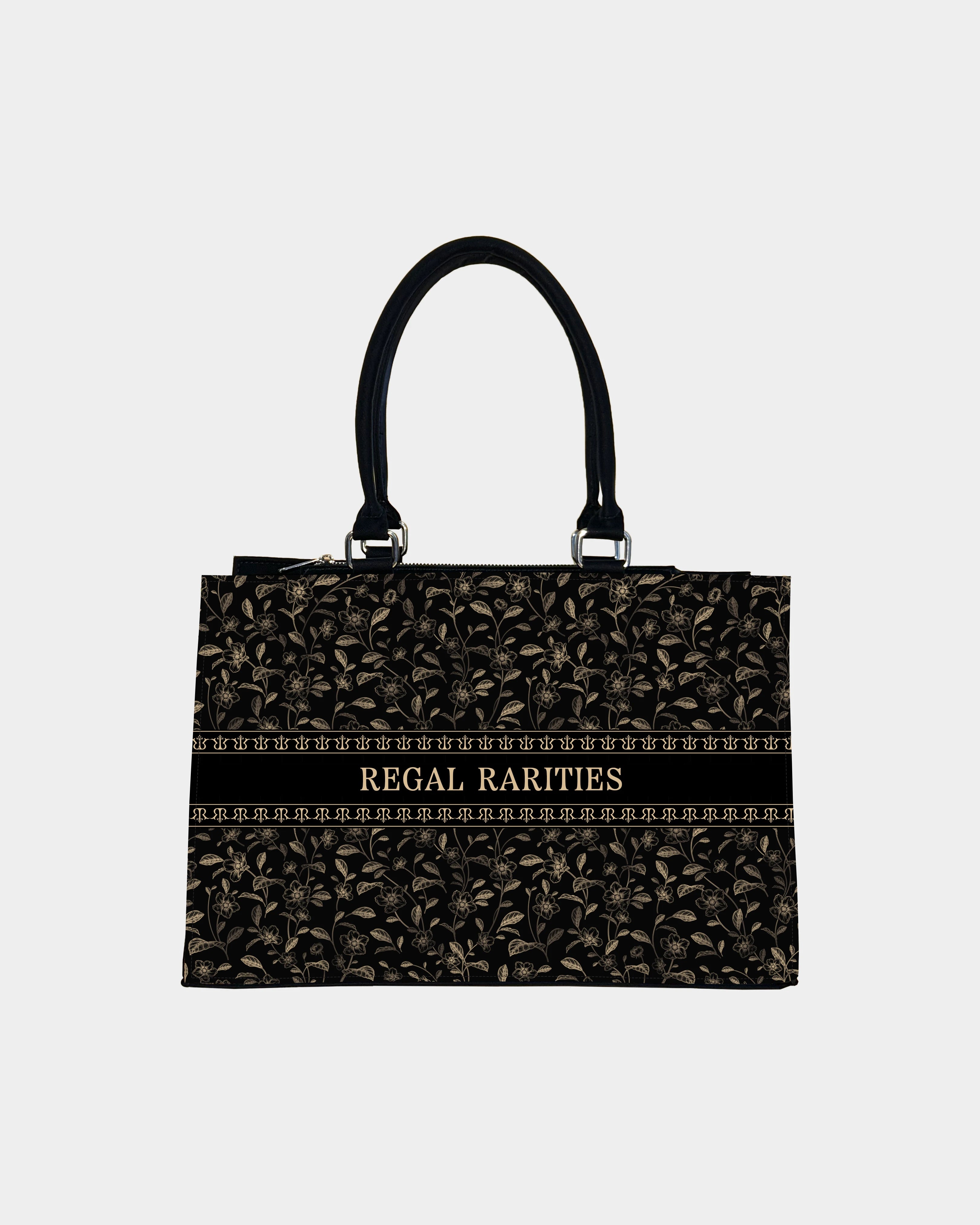 Dark Gold Flower Customized Crossbody Sling Bag – Vintage Floral Line Art