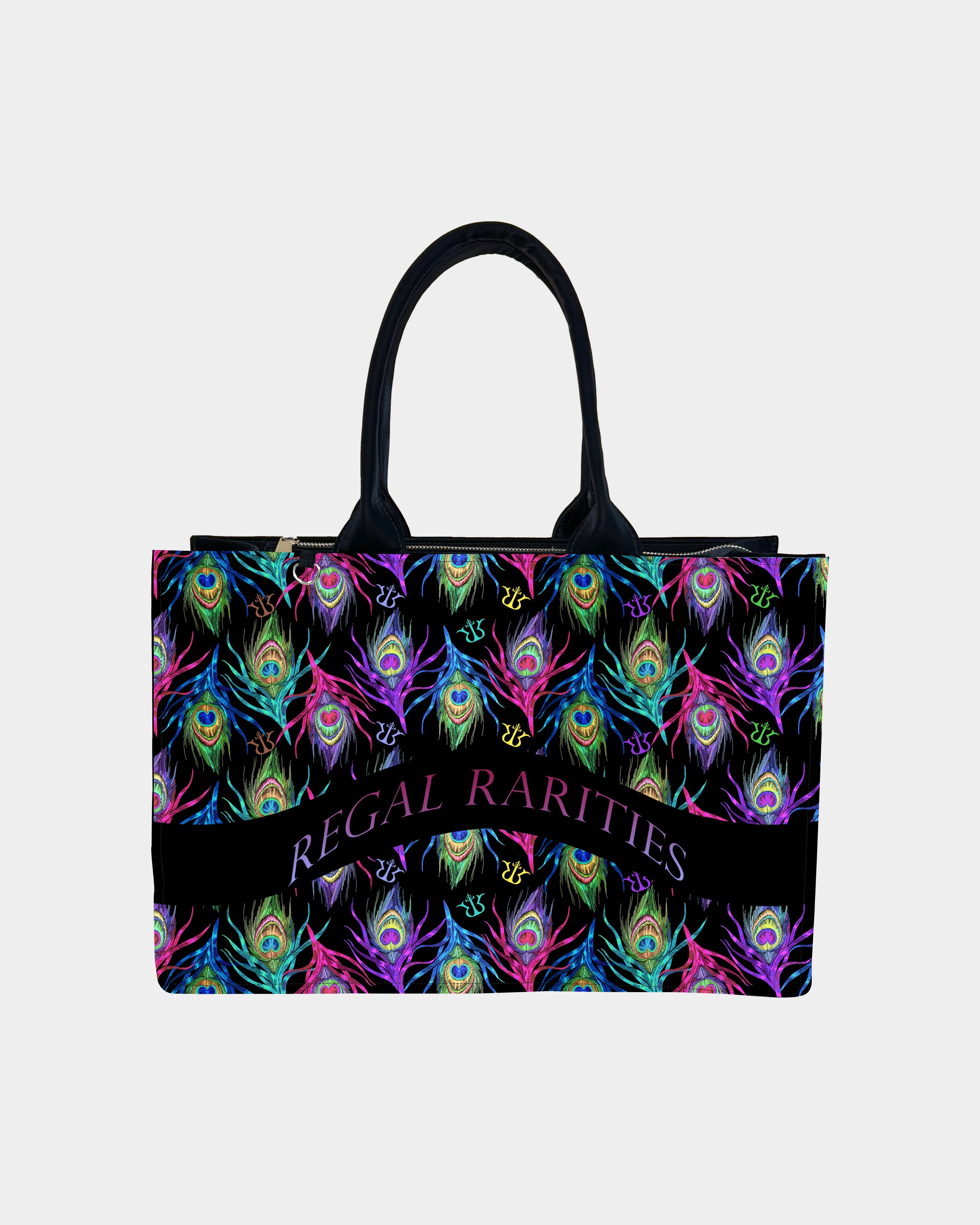 Ethnic Peacock Feather Customized Tote Bag – Elegant Festival Look