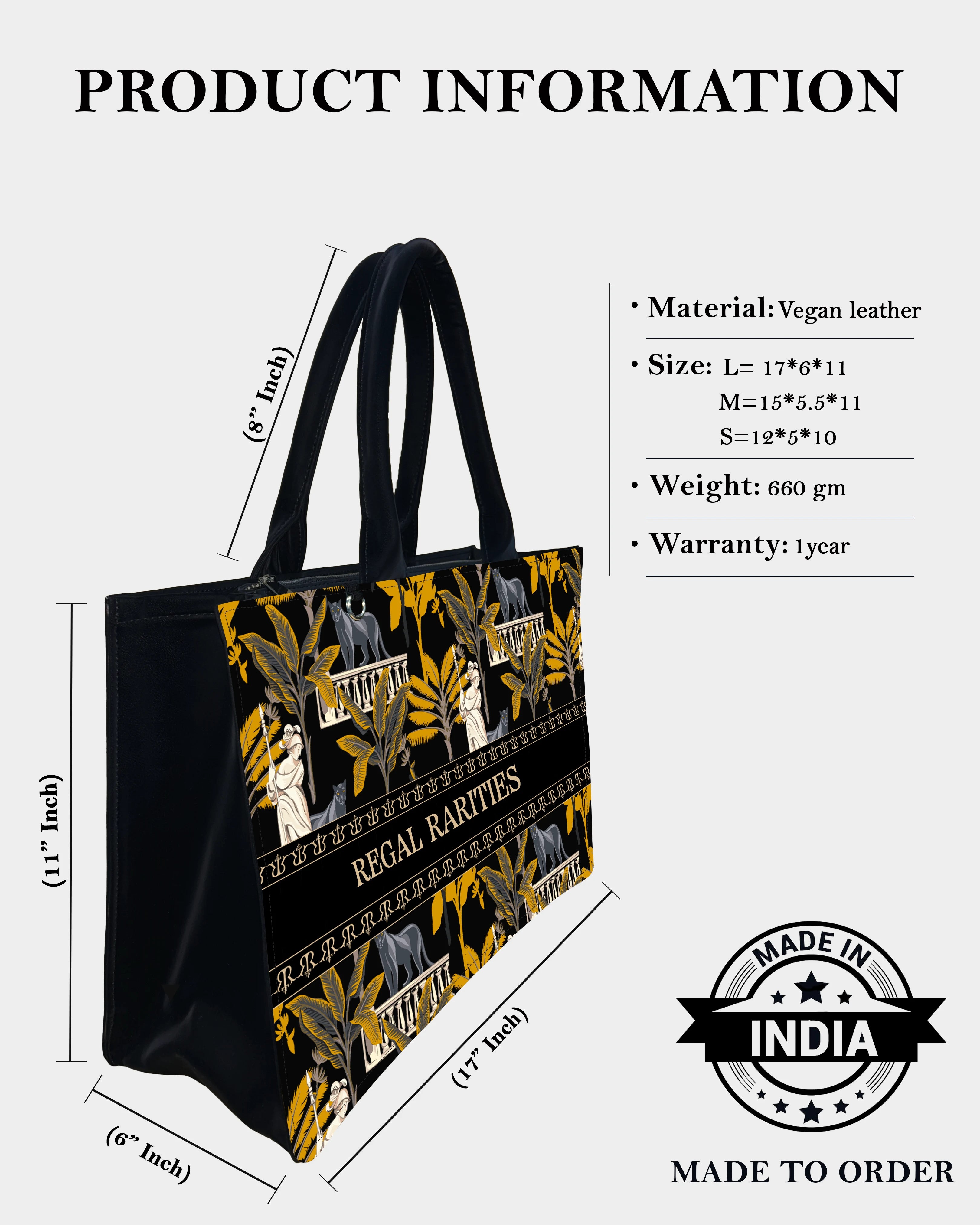 Black Panther & Palm Tree Customized Tote Bag-Sweet & Colorful Design