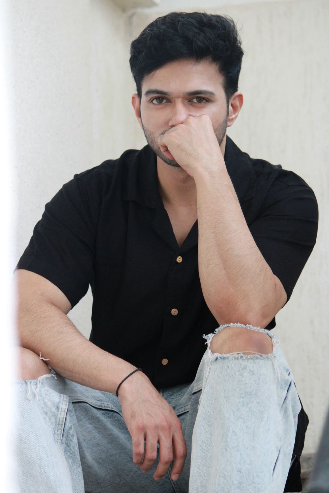 Men's Half Sleeves Shirt-Black