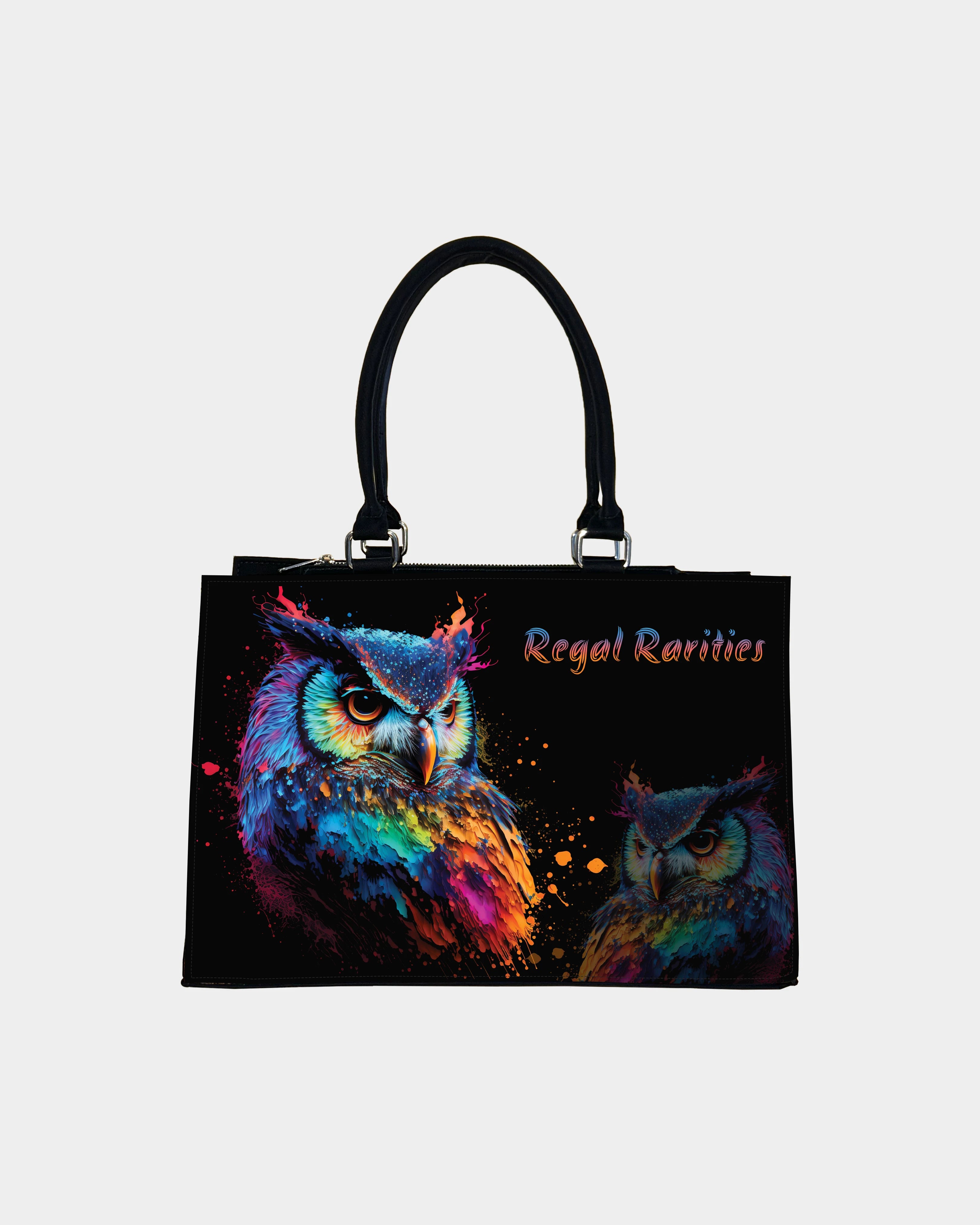 Neon Owl Art Customized Crossbody Sling Bag – Regal & Radiant