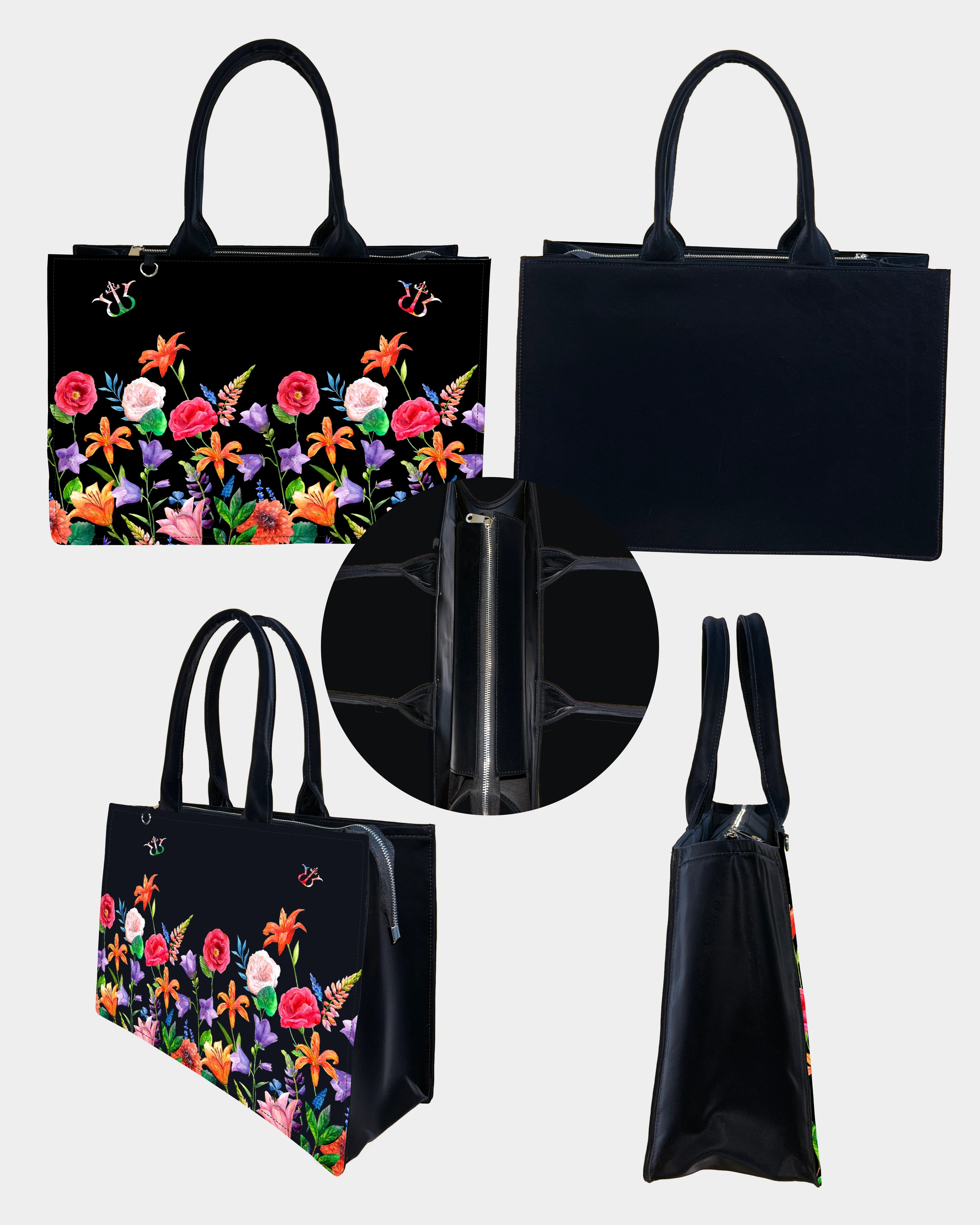 Modern Watercolor Floral Designer Tote Bag – Statement Artistic Style