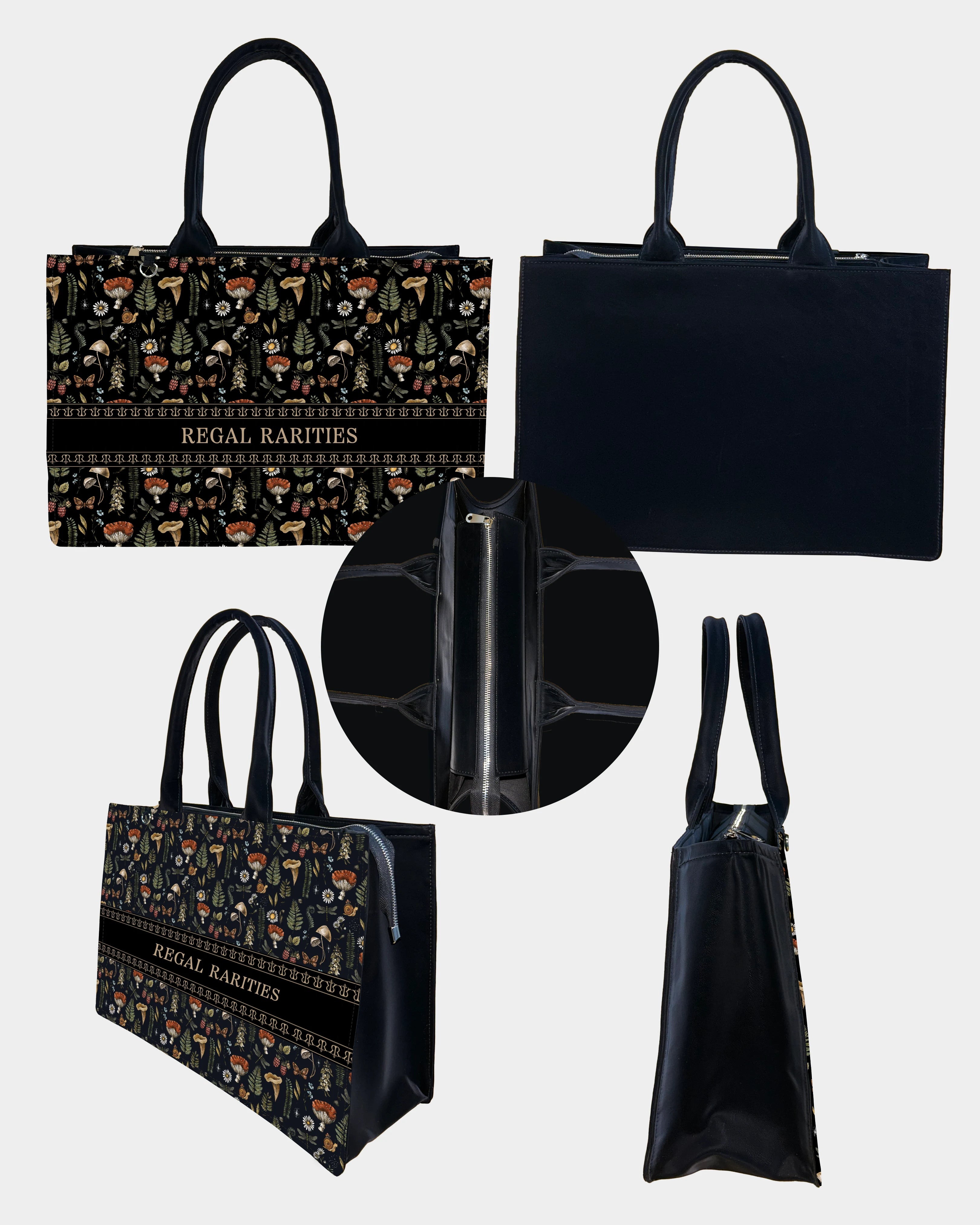 Mushroom Garden Customized Tote Bag – Vintage & Nature-Inspired