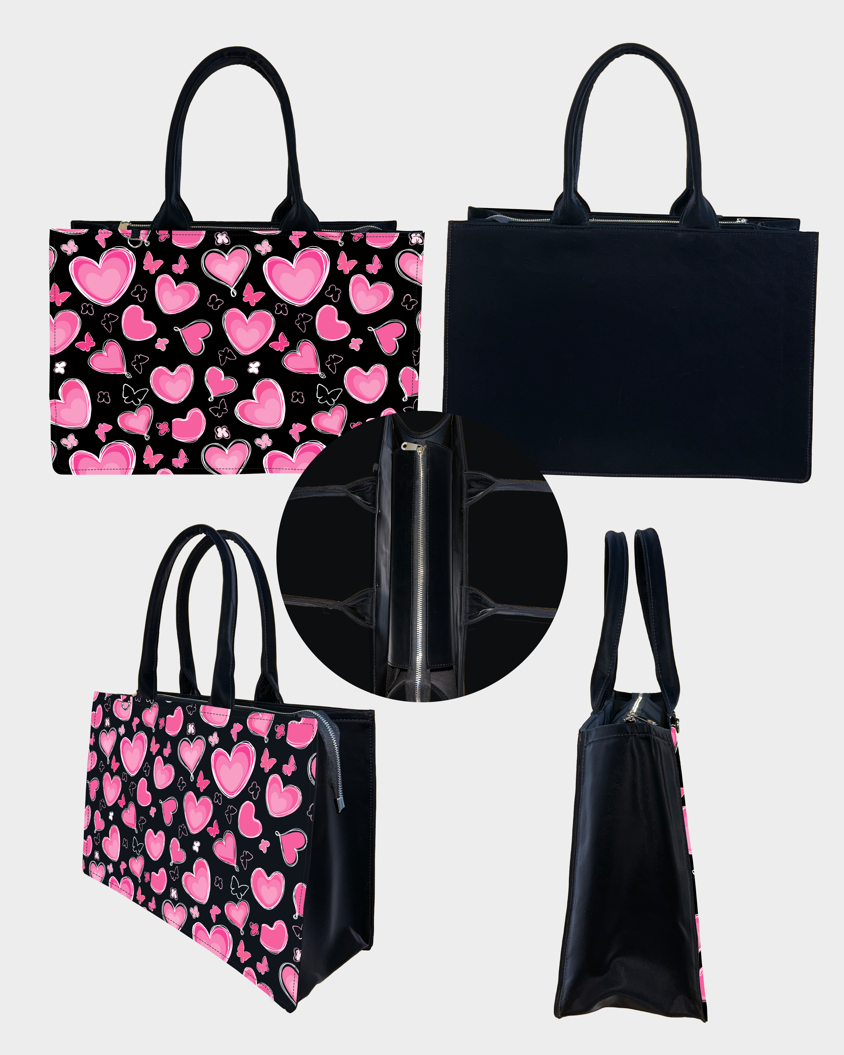 Pink Heart Designer Tote Bag – Trendy Gift Idea & Valentine Design