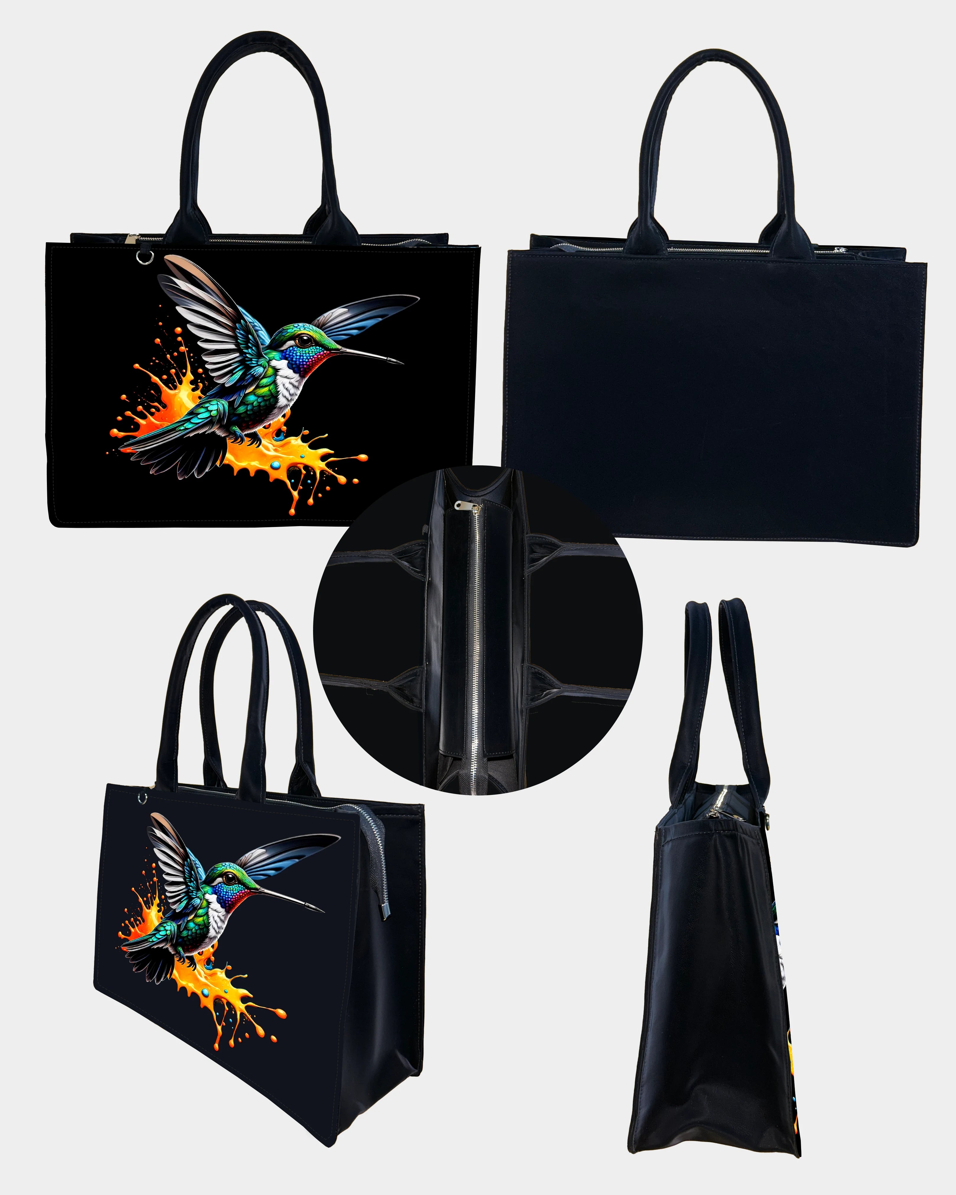 Sky Splash Hummingbird Designer Tote Bag – A Burst of Freedom