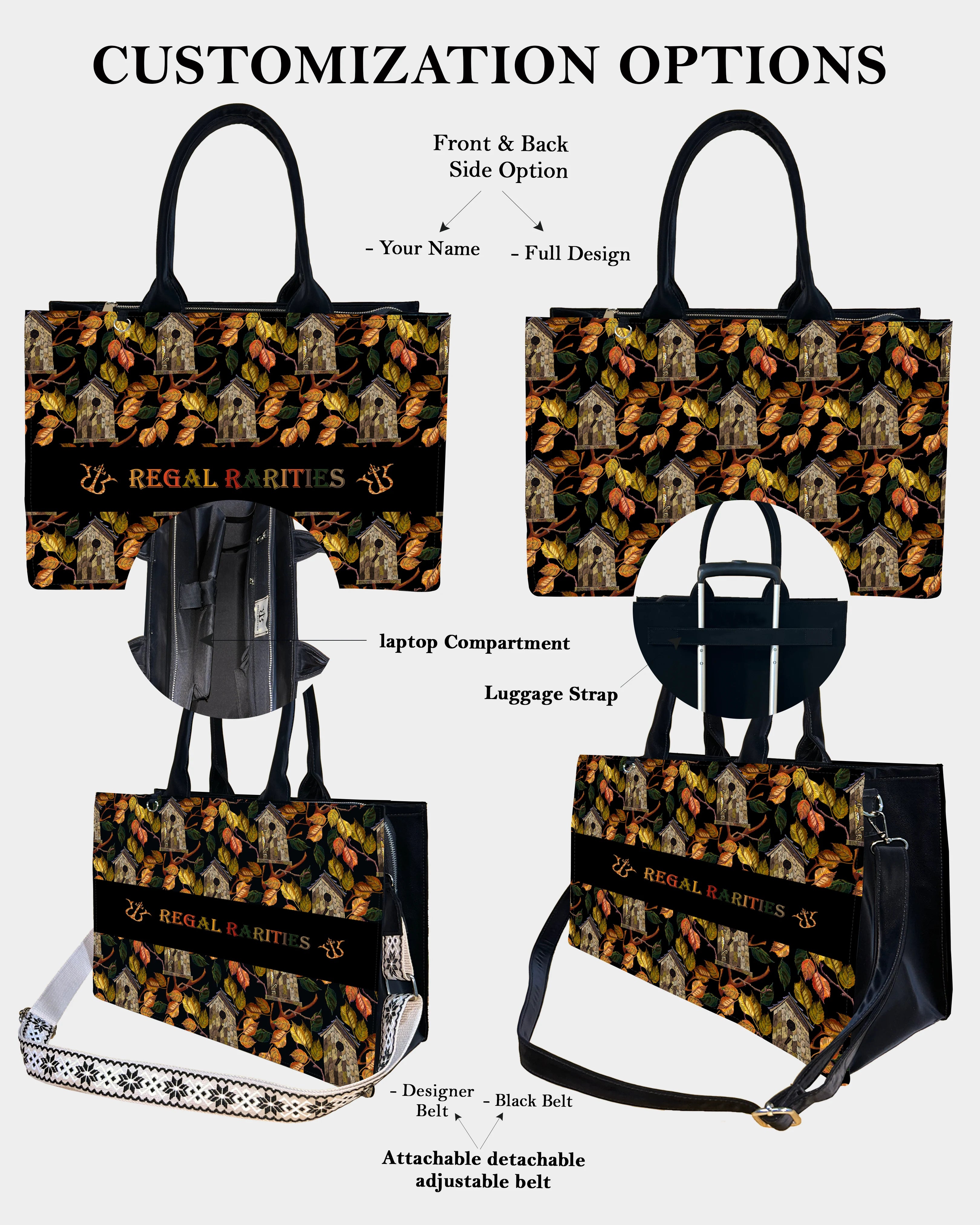 Rustic Birdhouse Customized Tote Bag – Autumn Forest Vibes