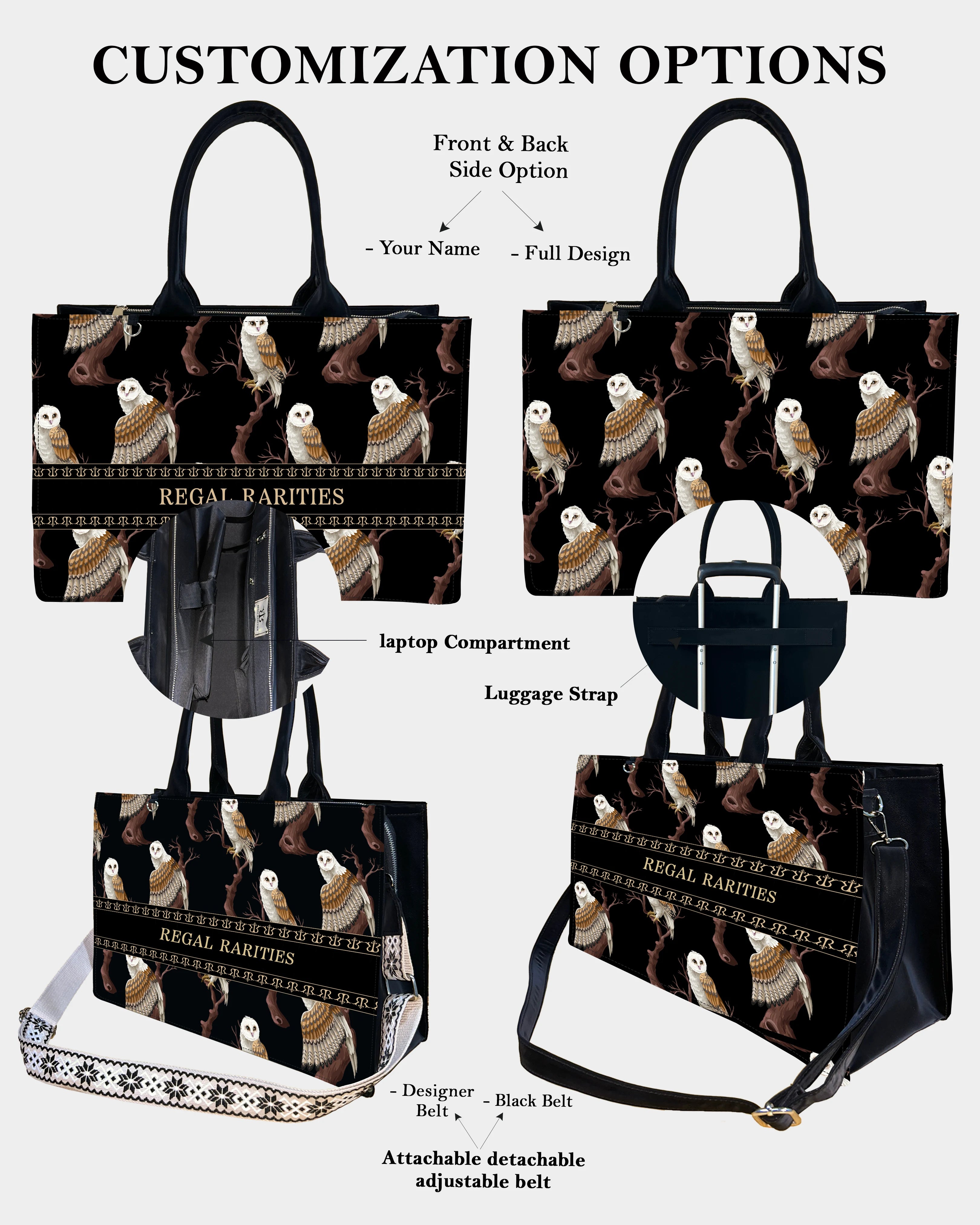 Owl in the Dark Customized Tote Bag – Magical Nocturnal Mood