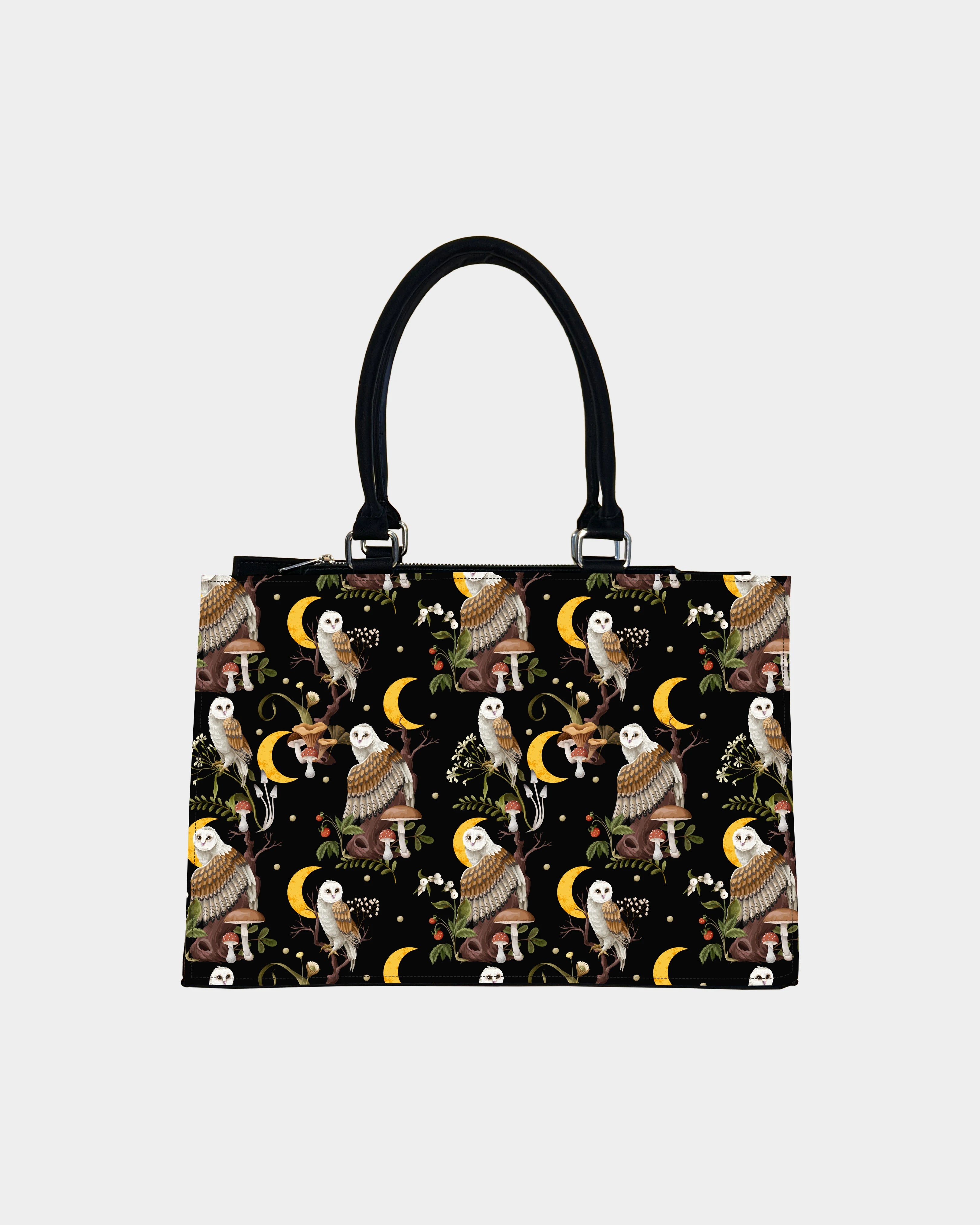 Celestial Owl & Mushroom Designer Crossbody Sling Bag – Dreamy Woodland Whimsy