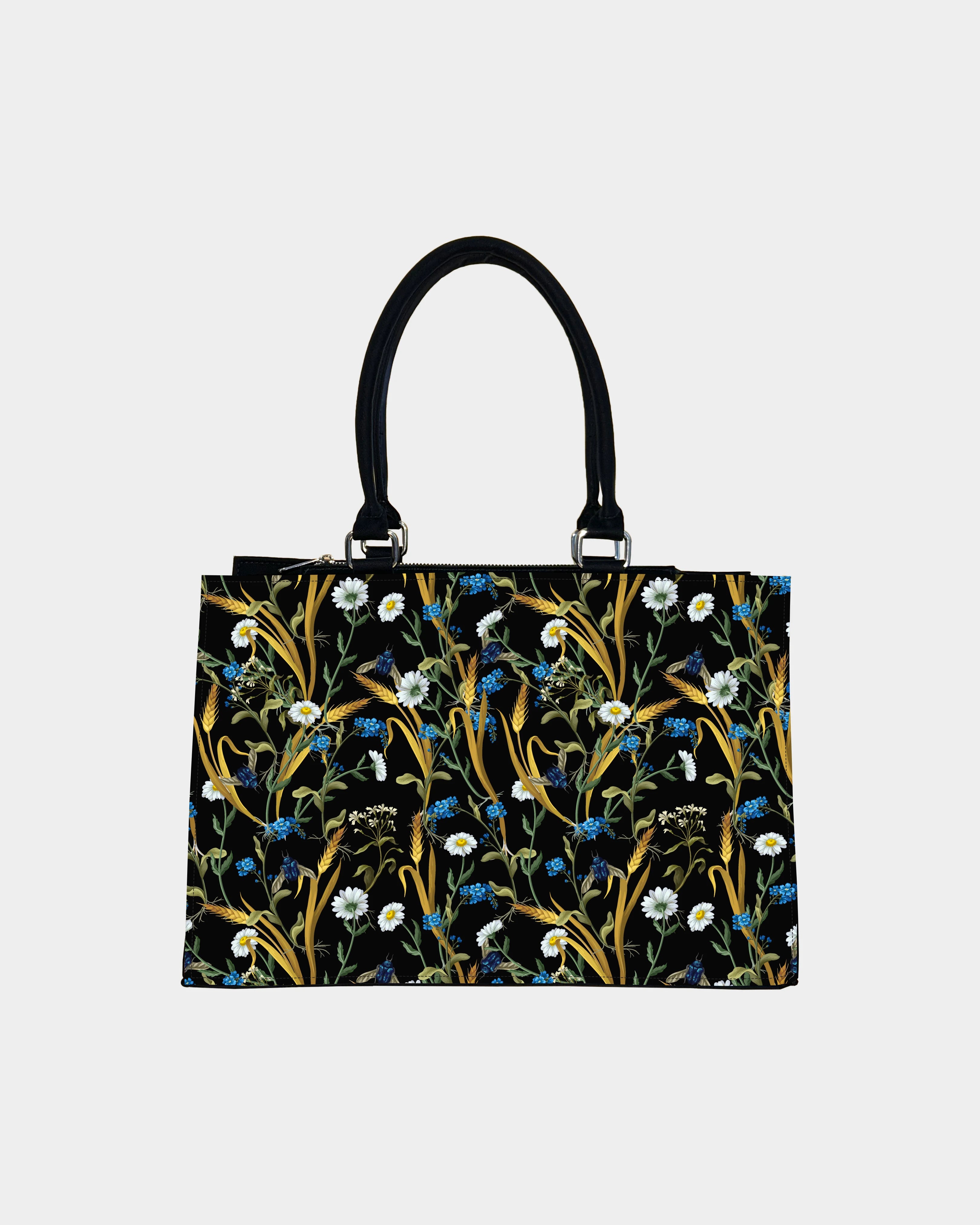 Chic Farm Field Floral Designer Crossbody Sling Bag – Daisies & Autumn Grains