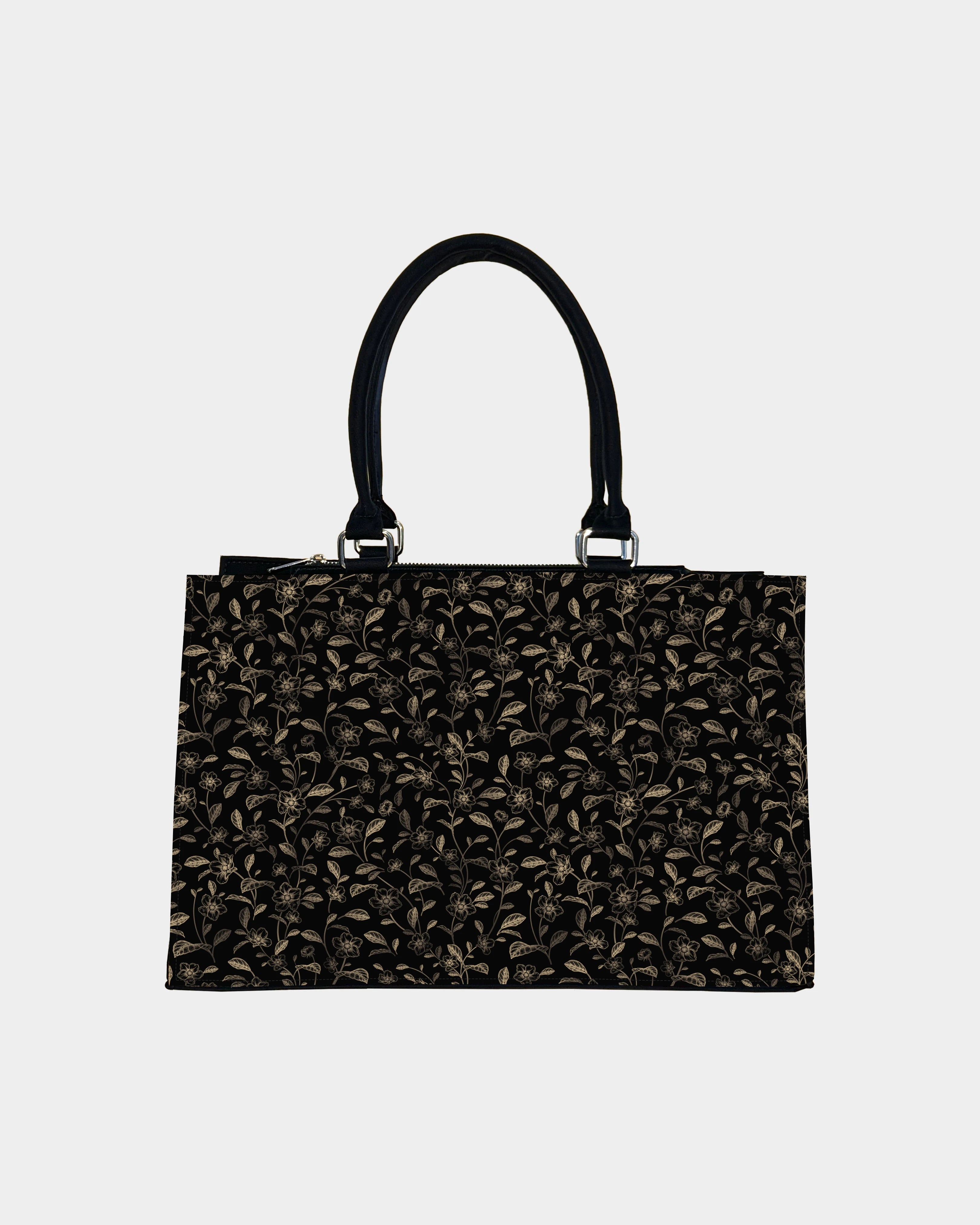 Dark Gold Flower Designer Crossbody Sling Bag – Vintage Floral Line Art