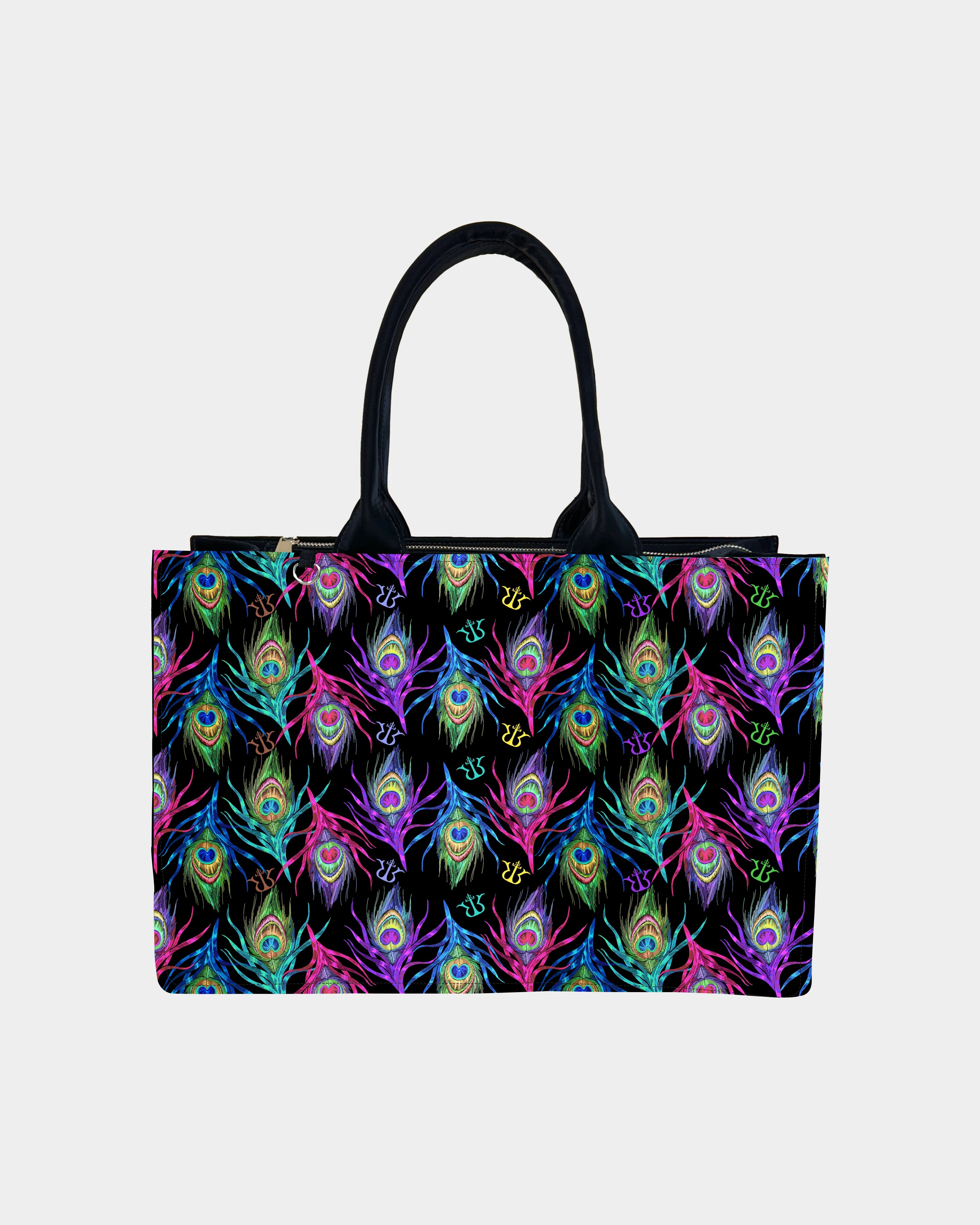 Ethnic Peacock Feather Designer Tote Bag – Elegant Festival Look
