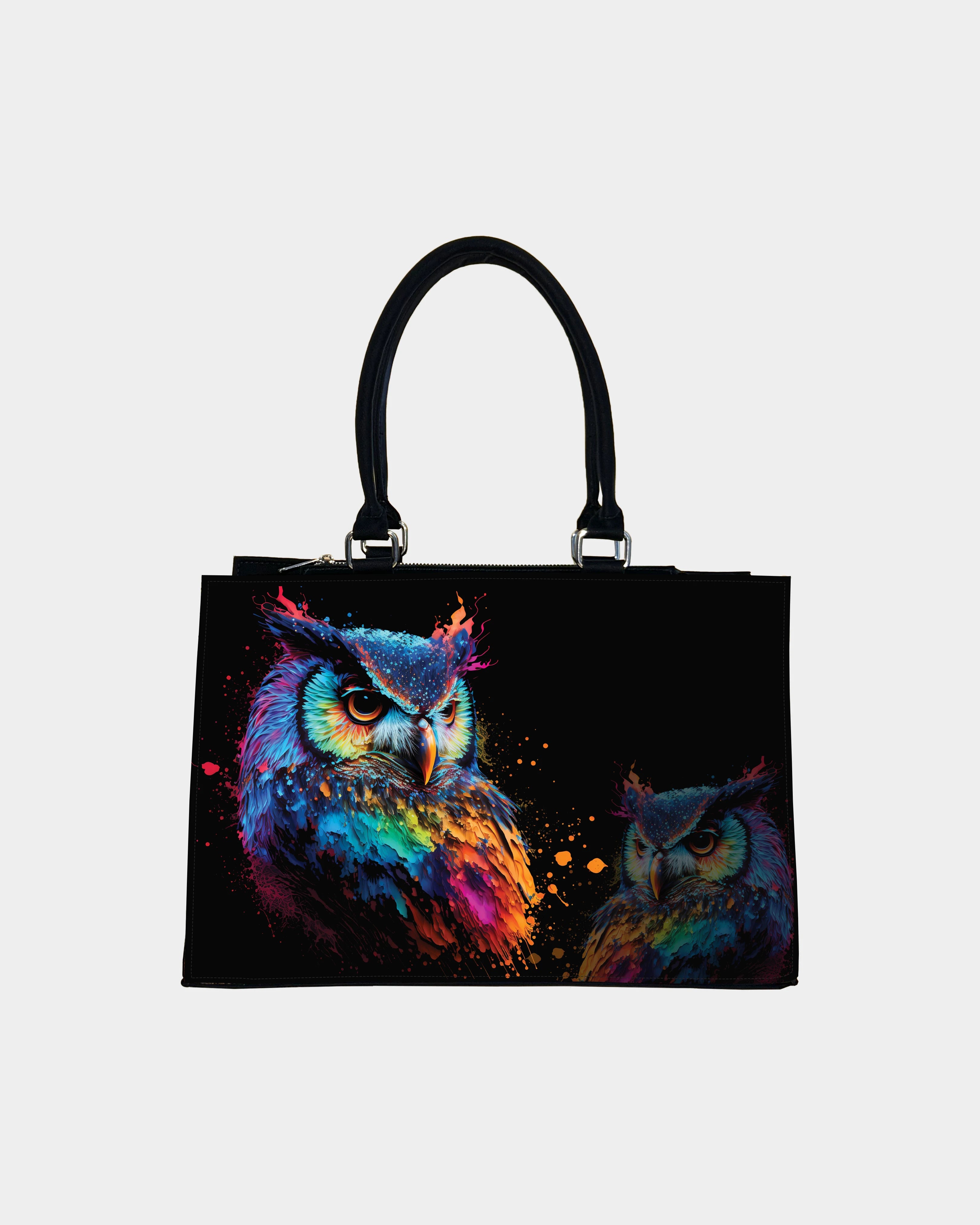 Neon Owl Art Designer Crossbody Sling Bag – Regal & Radiant