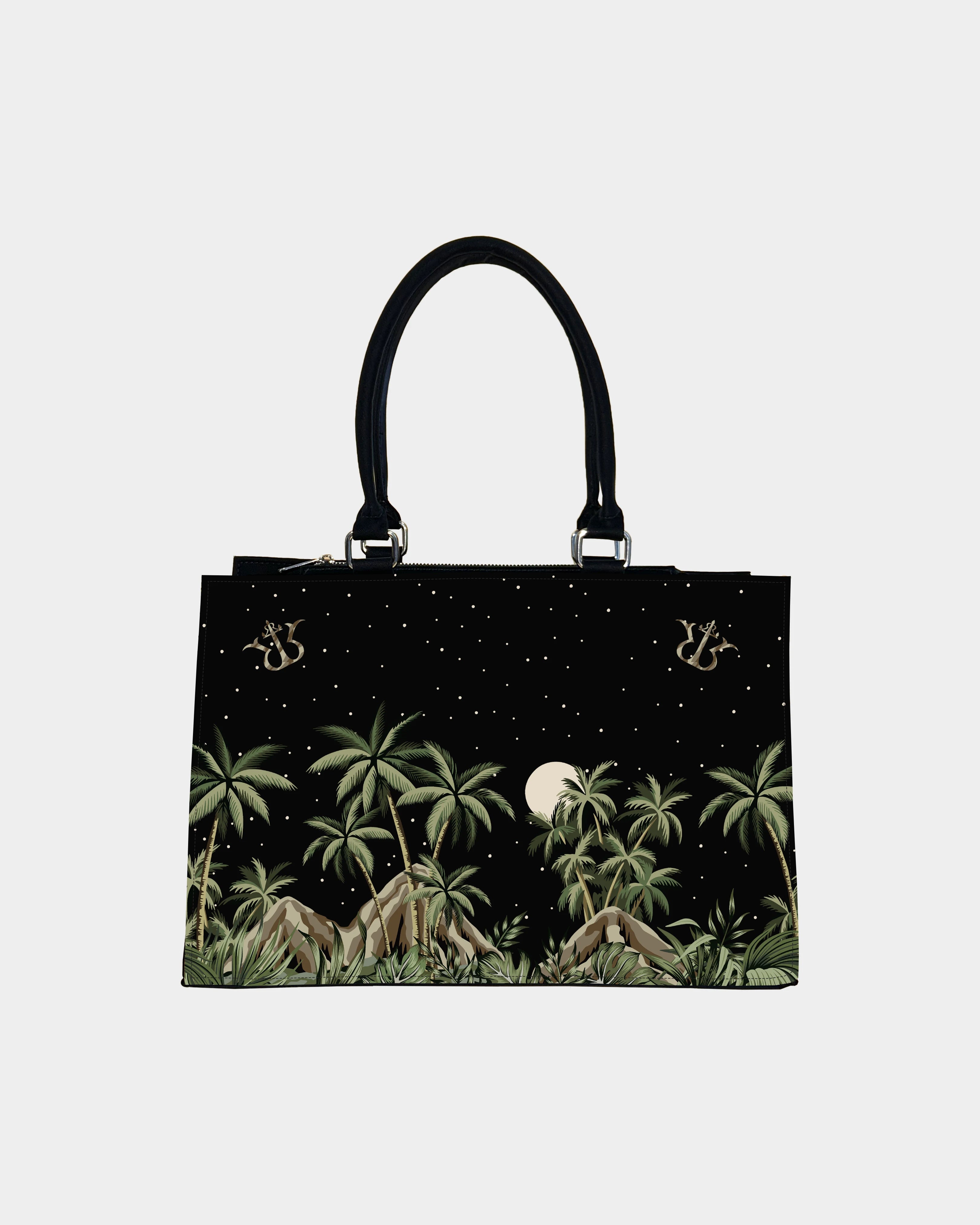 Palm Grove Under the Moon Designer Crossbody Sling Bag –  Wild Nature Night Scene
