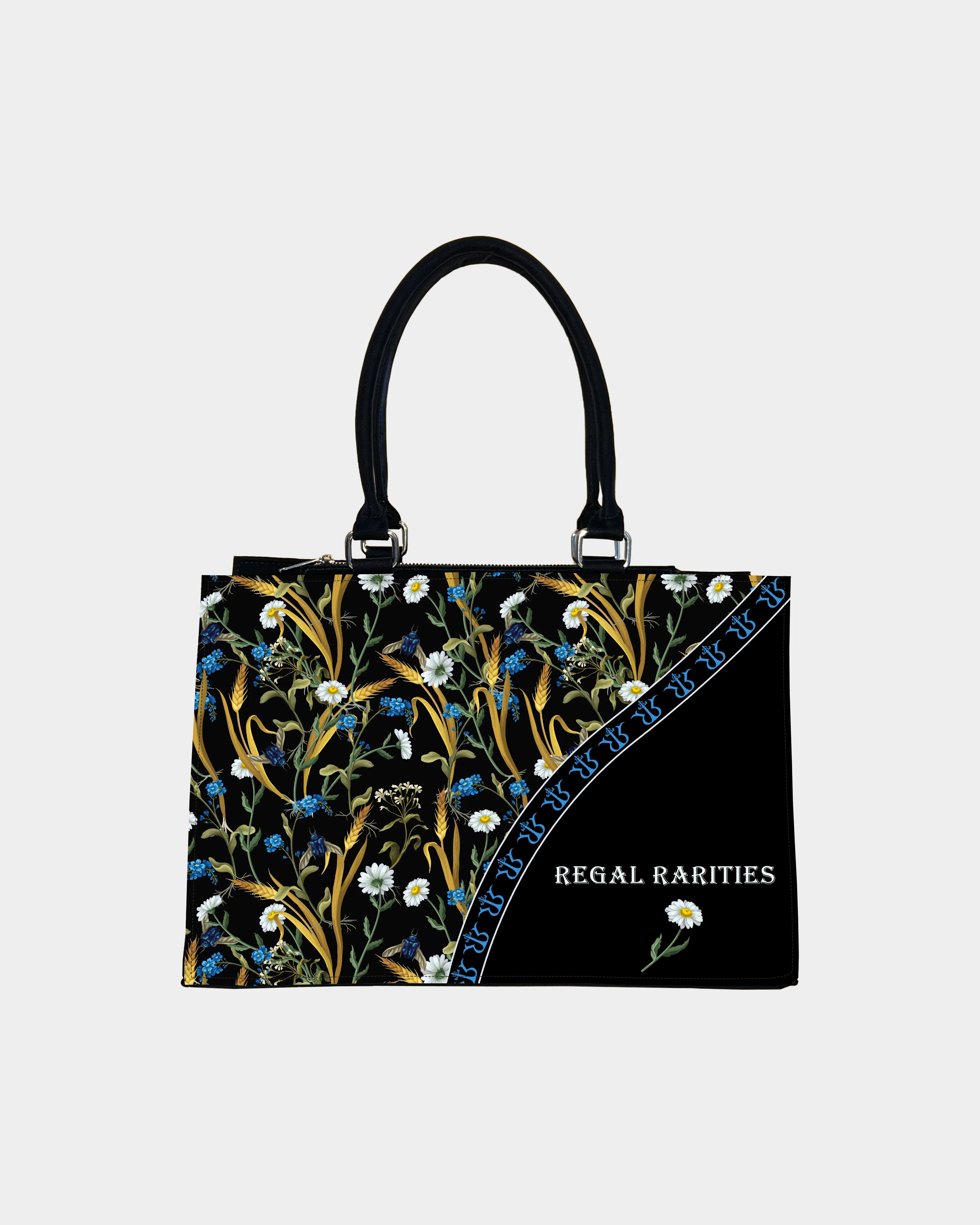 Chic Farm Field Floral Customized Crossbody Sling Bag – Daisies & Autumn Grains