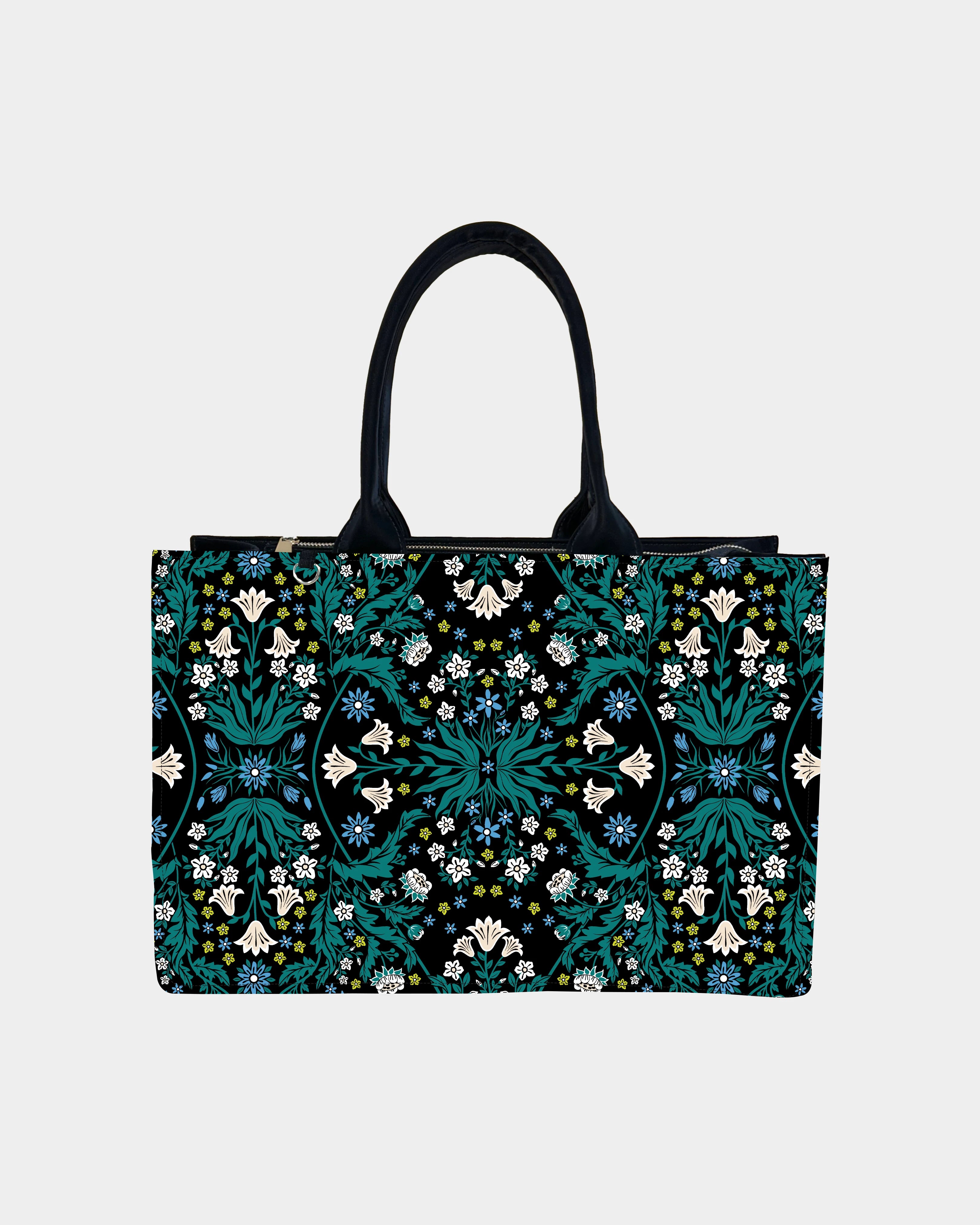 Retro Wildflower Mandala Designer Tote Bag – Perfect Gift for Her