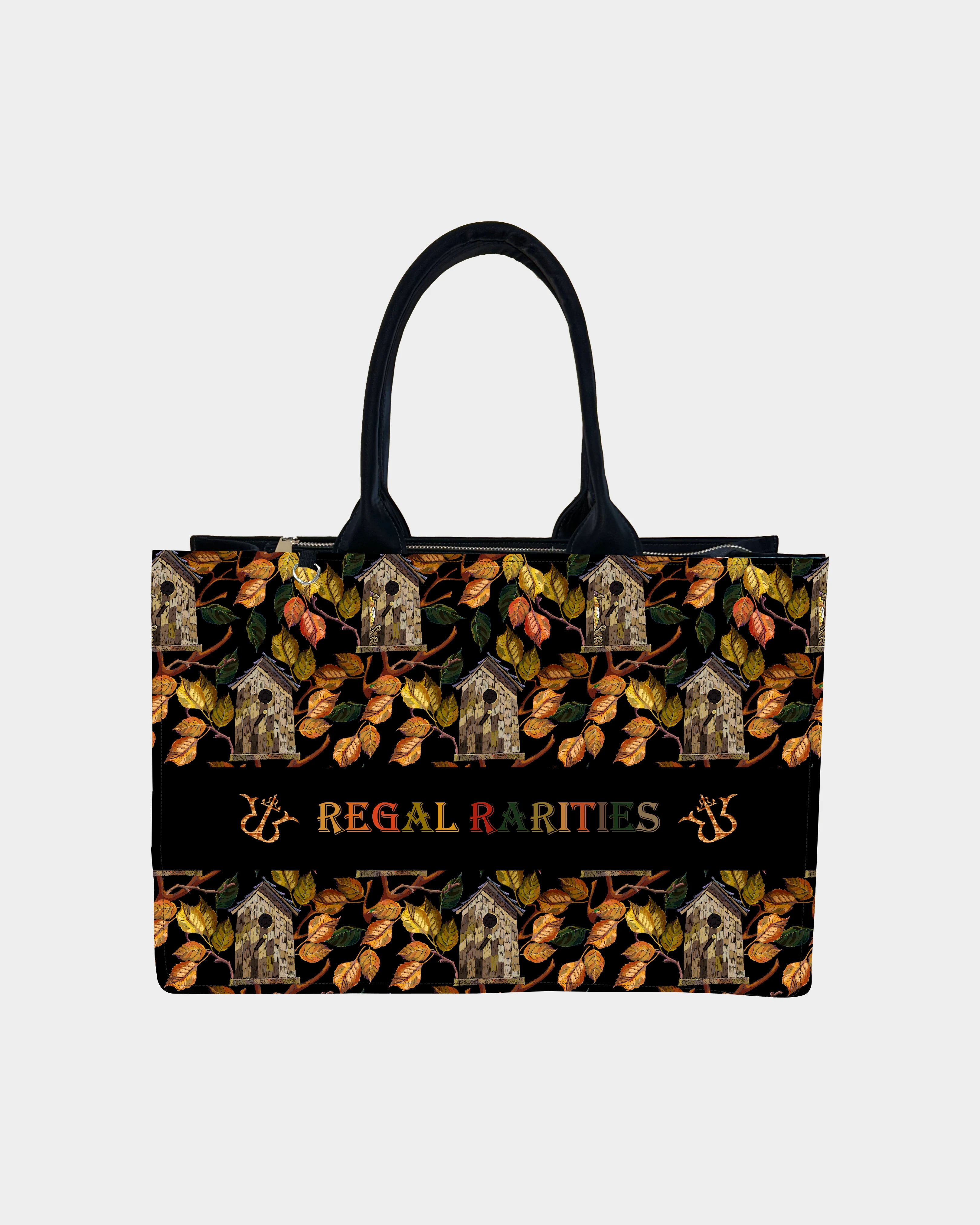 Rustic Birdhouse Customized Tote Bag – Autumn Forest Vibes