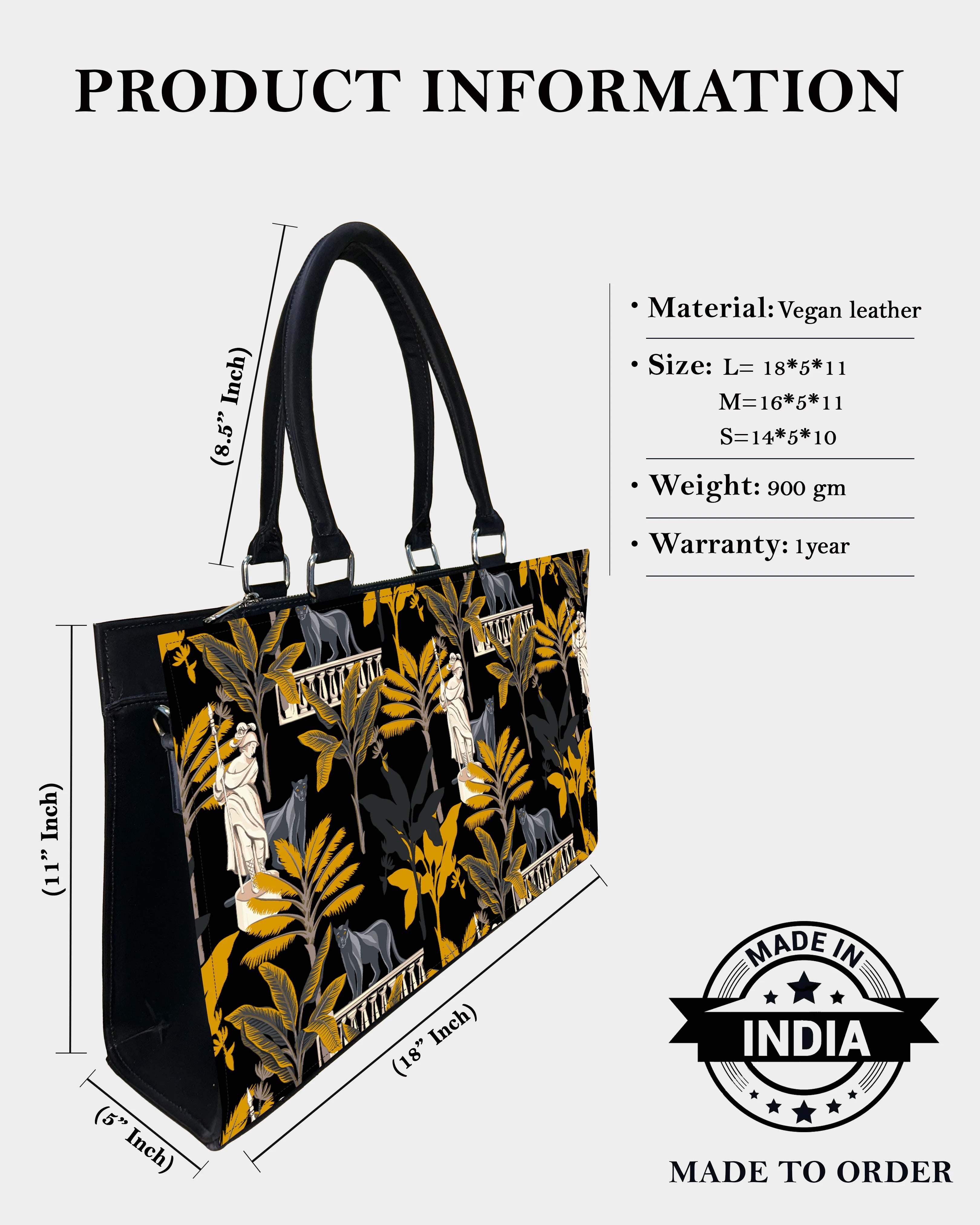 Black Panther & Palm Tree Designer Crossbody Sling Bag-Sweet & Colorful Design