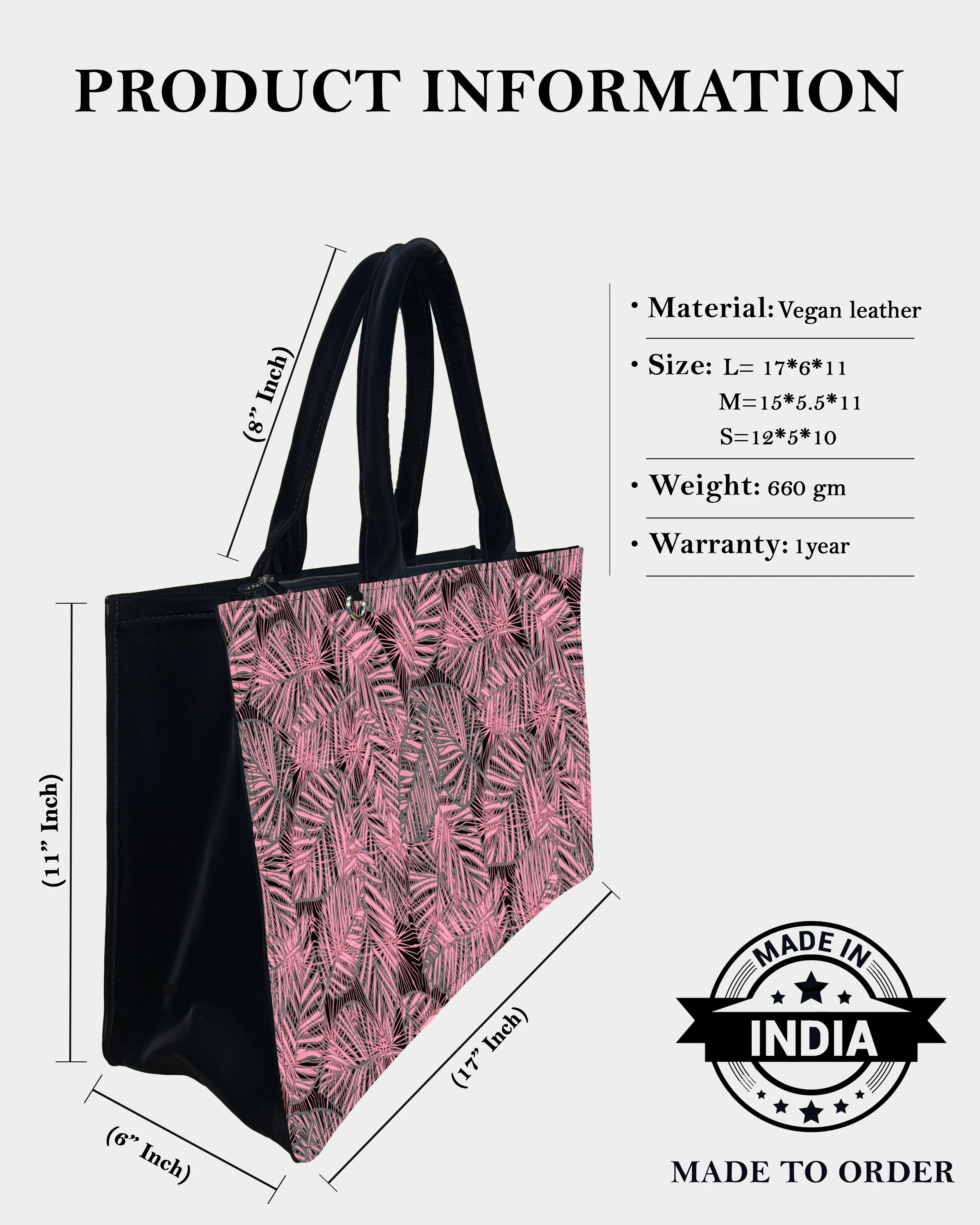 Boho Leaf Pattern Designer Tote Bag – Stylish & Everyday Use