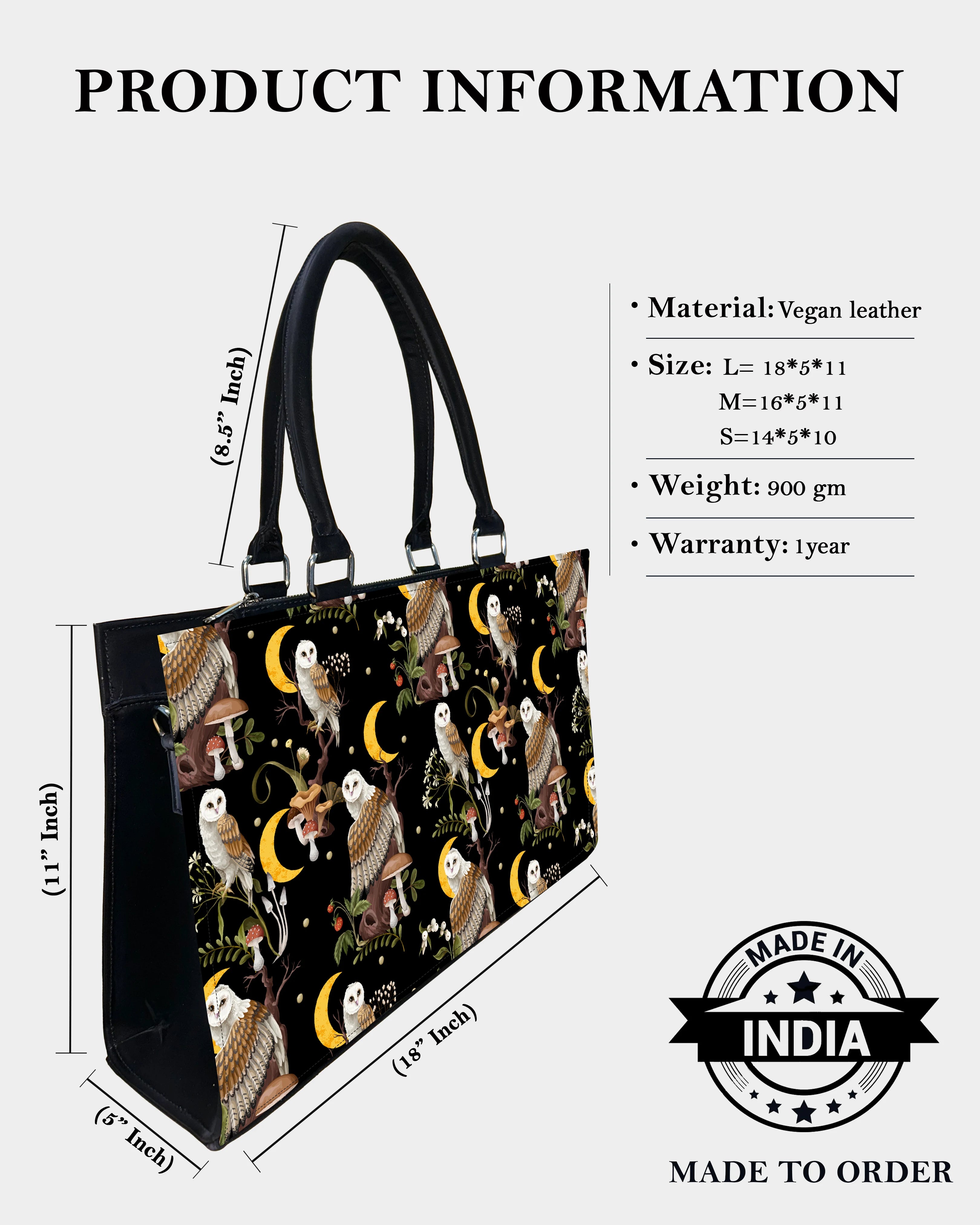 Celestial Owl & Mushroom Designer Crossbody Sling Bag – Dreamy Woodland Whimsy