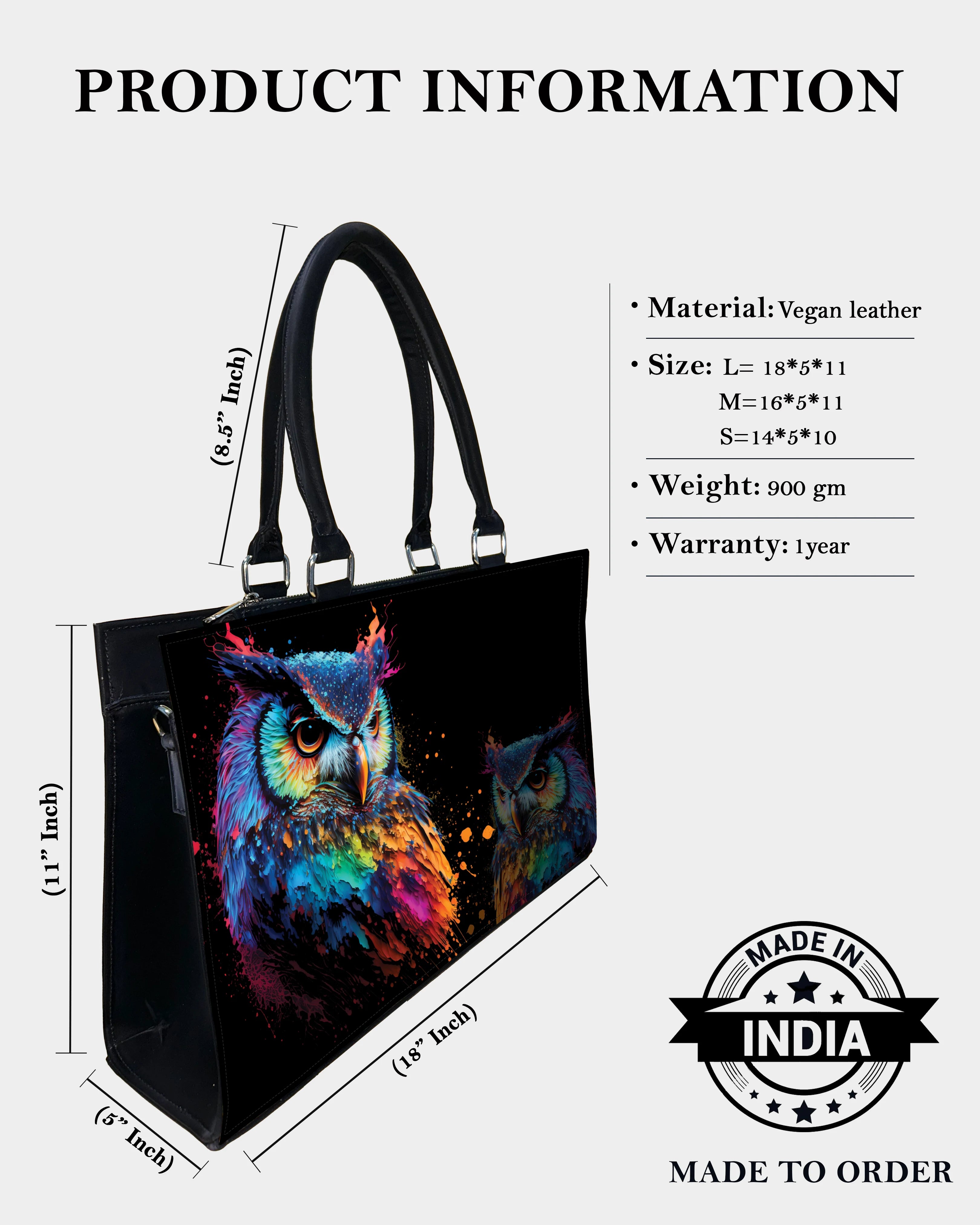 Neon Owl Art Designer Crossbody Sling Bag – Regal & Radiant