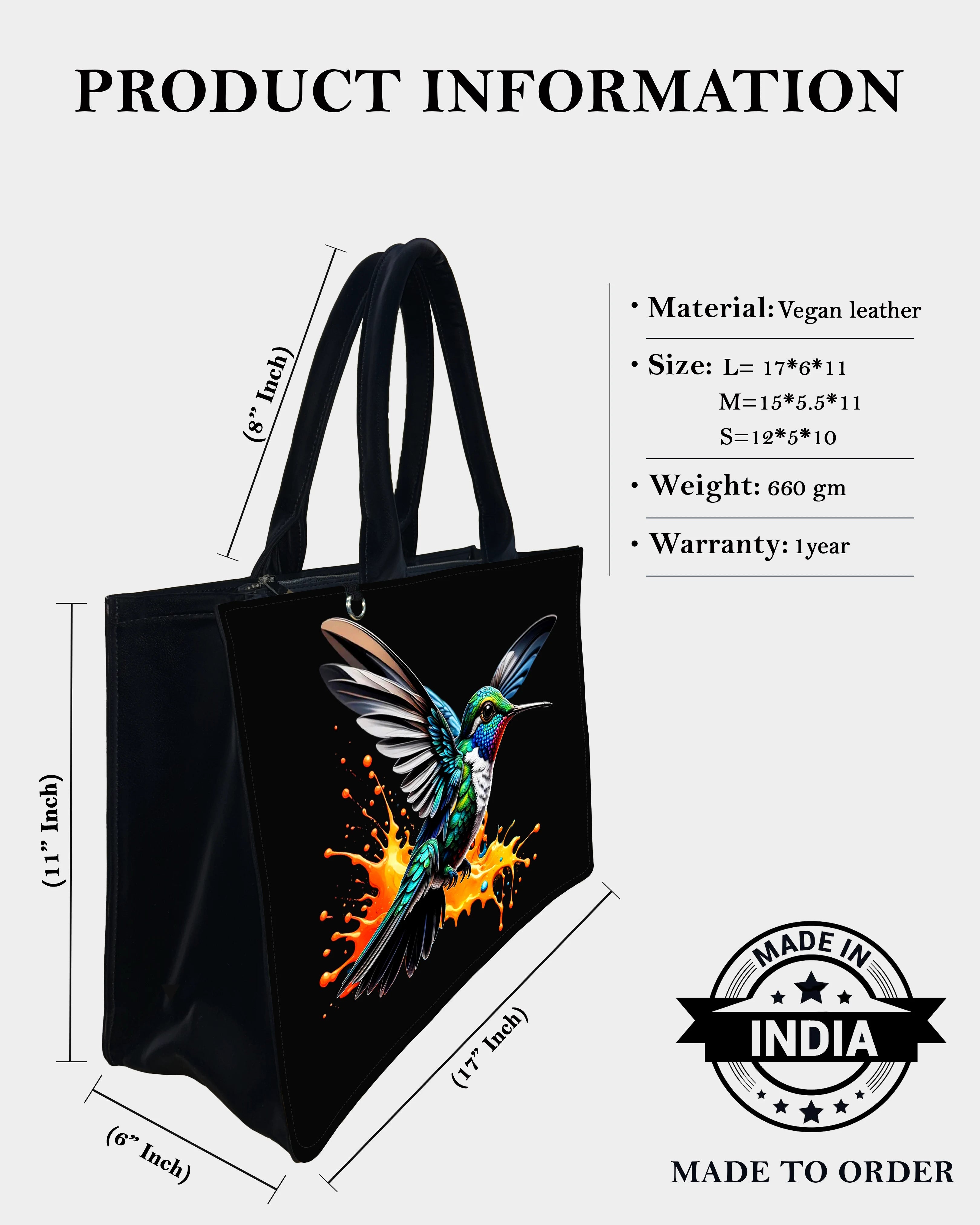 Sky Splash Hummingbird Designer Tote Bag – A Burst of Freedom