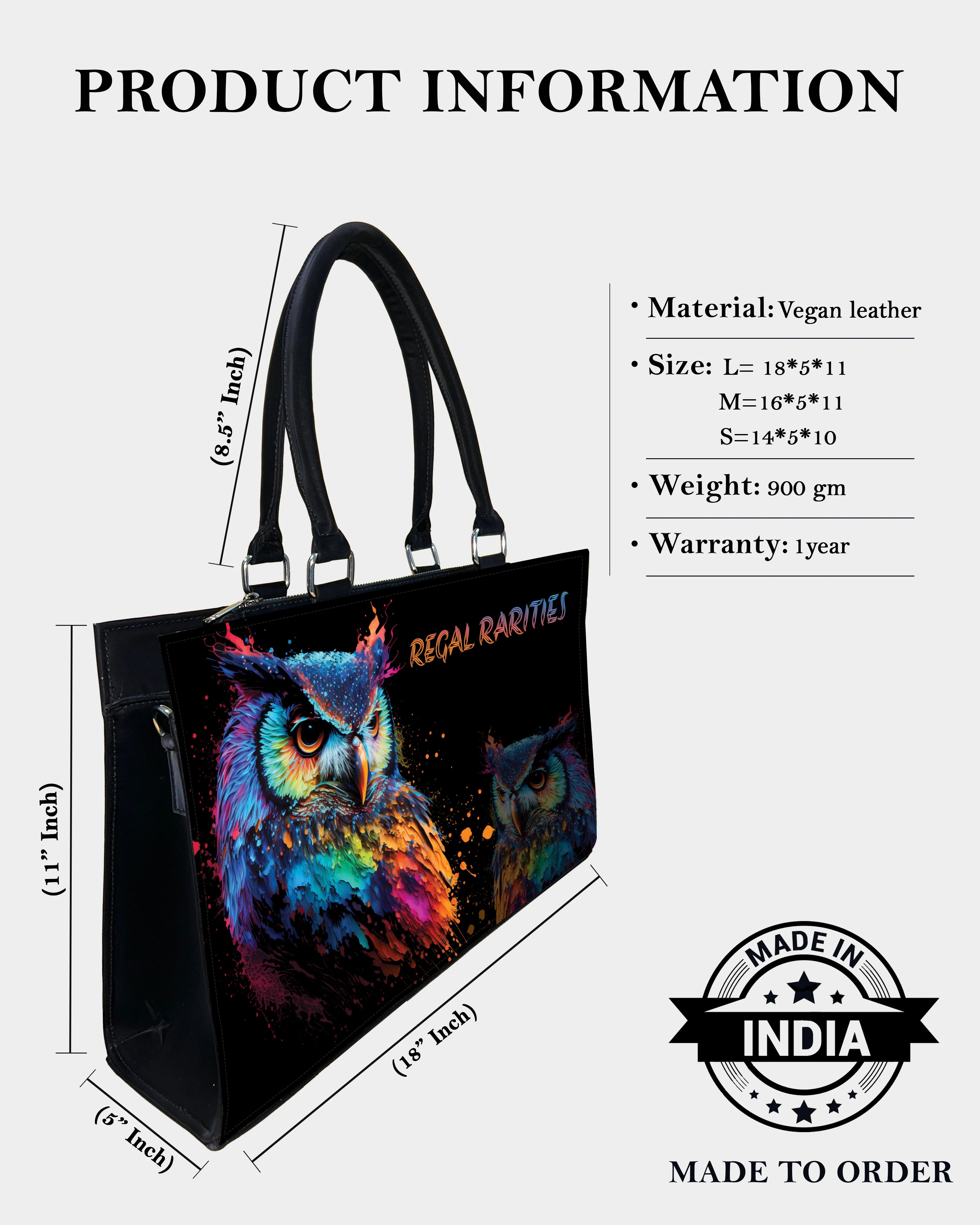 Neon Owl Art Customized Crossbody Sling Bag – Regal & Radiant