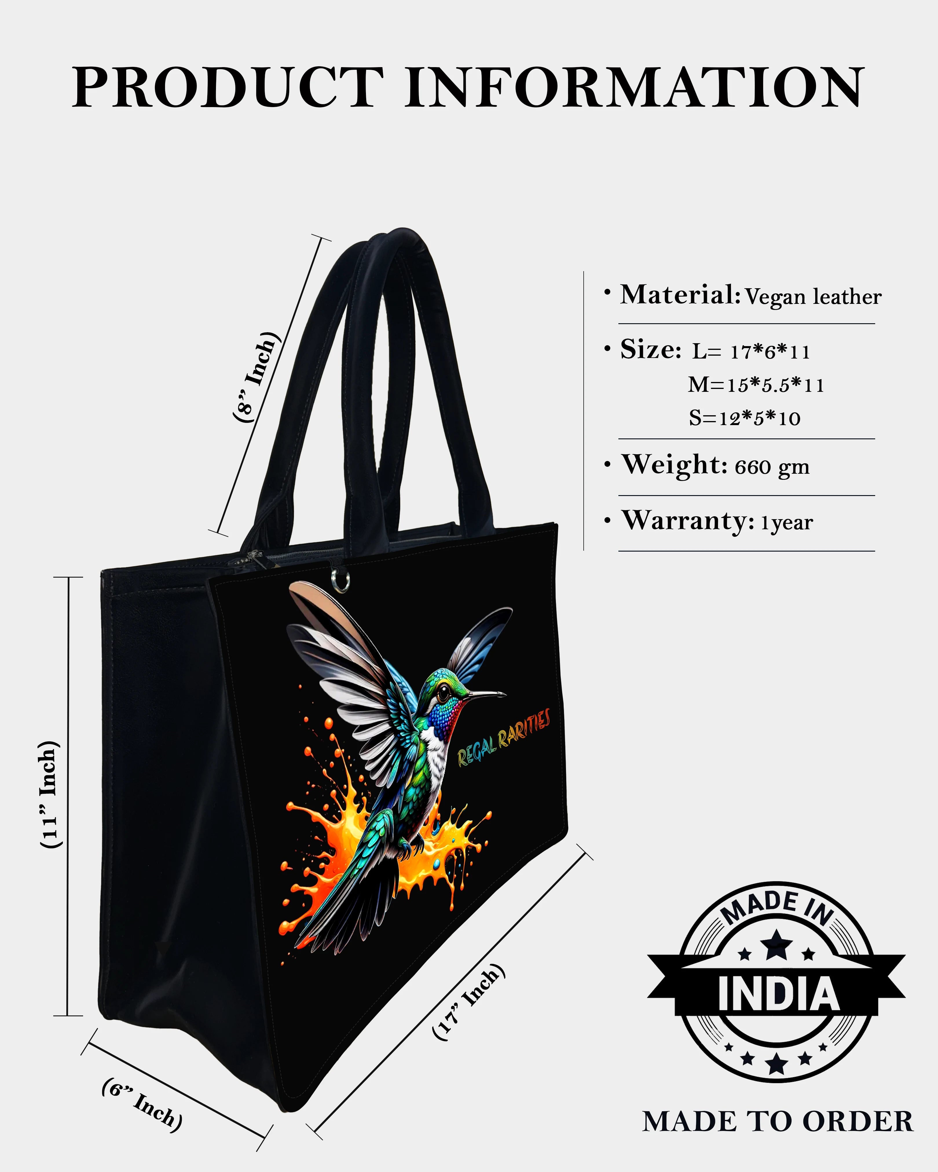 Sky Splash Hummingbird Customized Tote Bag – A Burst of Freedom